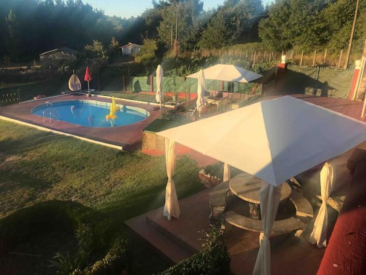 Alojamiento Entero Con Piscina Y Jardin. Ourense Bagian luar foto